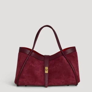 Mayfair Tasche aus Wildleder und Togo-Leder in Dunkelbraun